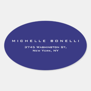 Sticker Ovale Unique bleu nuit clair