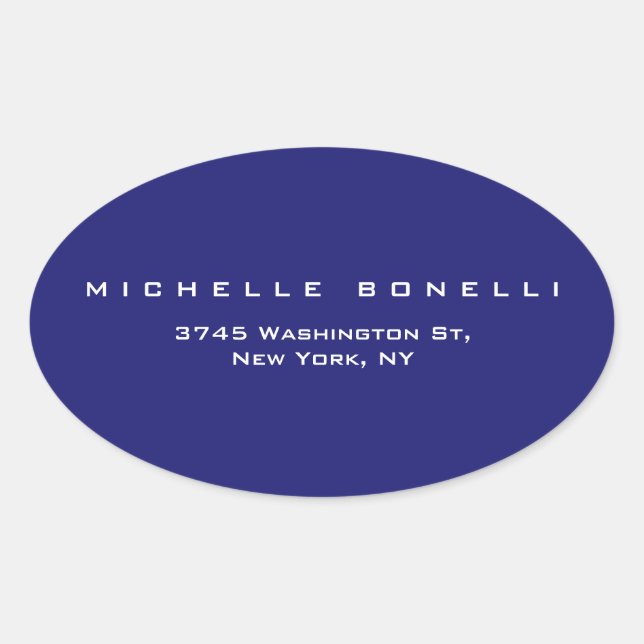 Sticker Ovale Unique bleu nuit clair (Devant)