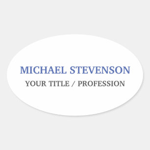 Sticker Ovale Unique Spécial Classique Bleu Blanc