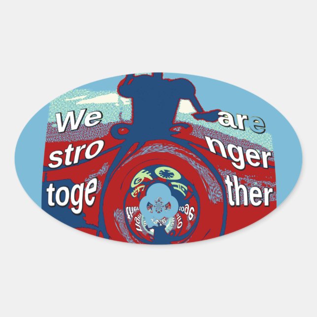 Sticker Ovale United in Hope : Stronger Together - USA Art Print (Devant)