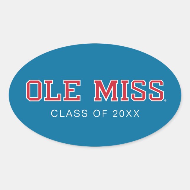 Sticker Ovale Université du Mississippi | Ole Miss Wordmark (Devant)