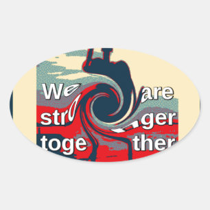 Sticker Ovale USA Change : Un design uni plus fort