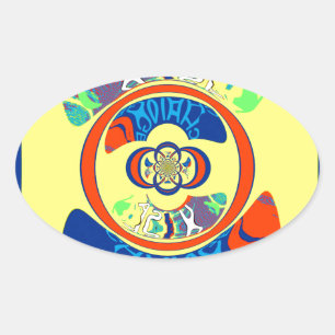 Sticker Ovale USA Hillary Beautiful Change Motif Art design