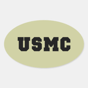 Sticker Ovale Usmc [caractères gras]