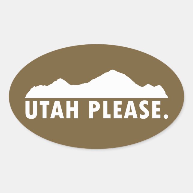 Sticker Ovale Utah S'Il Vous Plaît (Devant)
