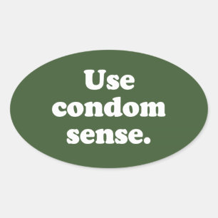 STICKER OVALE UTILISER LE SENS DU PRÉSERVATIF