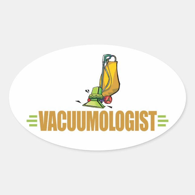 Sticker Ovale Vacuumage amusant (Devant)