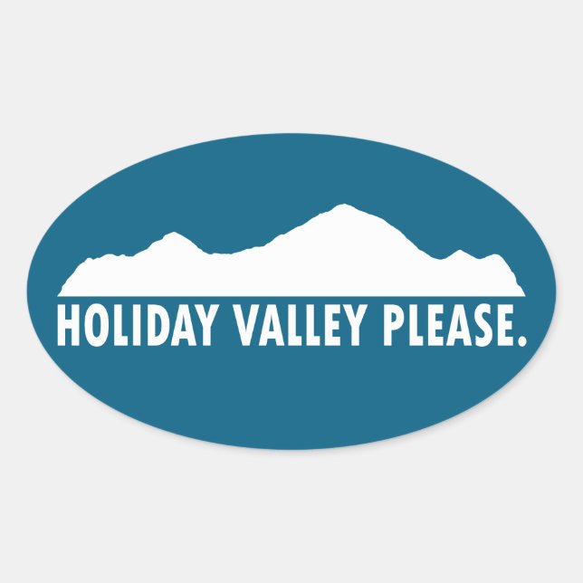 Sticker Ovale Vallée de vacances s'il vous plaît (Devant)