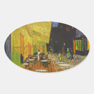 Sticker Ovale Van Gogh Cafe Terrasse Post-impressionniste