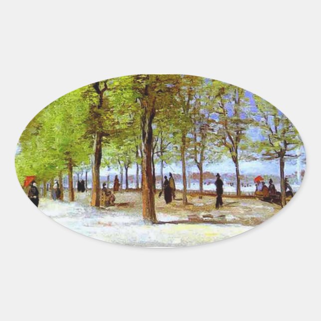 Sticker Ovale Van Gogh : Terrasse dans le jardin du Luxembourg (Devant)