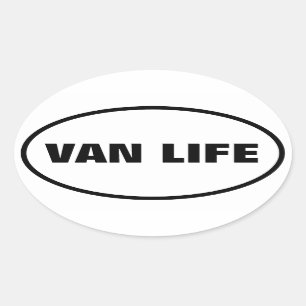 Sticker Ovale VAN LIFE Nomad Adventure Travel Camping Lifestyle