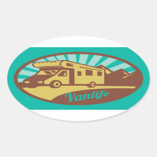 Sticker Ovale Vanlife Sticker/autocollants - campeurs