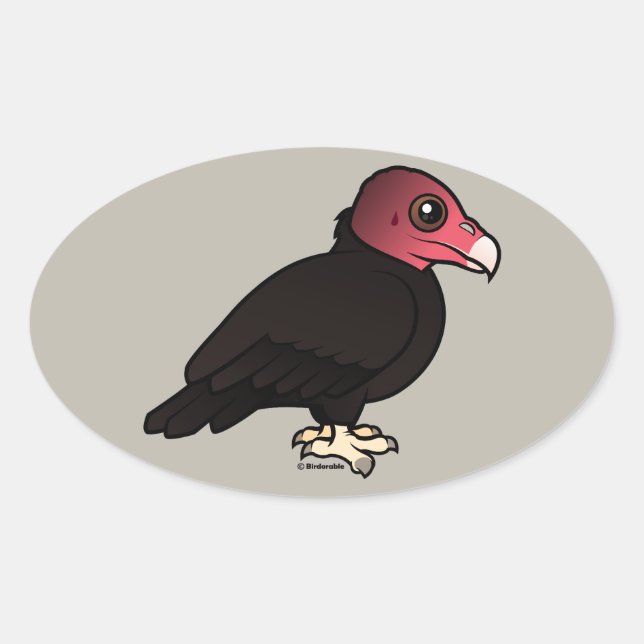Sticker Ovale Vautour de Turquie (Devant)