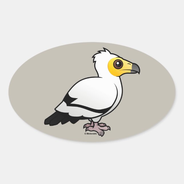 Sticker Ovale Vautour égyptien (Devant)