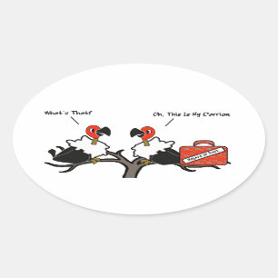 Sticker Ovale Vautours Porte-bagages de cabine Cartoon