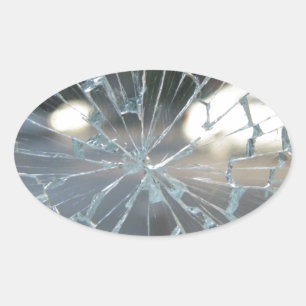 Sticker Ovale Verre cassé