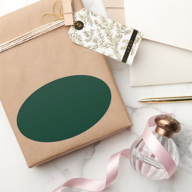 Sticker Ovale Vert foncé (Cadeaux)