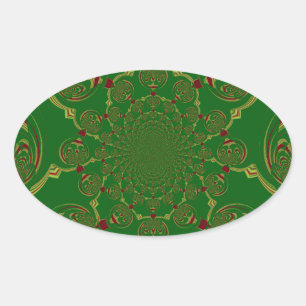 Sticker Ovale Vert vintage