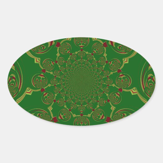 Sticker Ovale Vert vintage (Devant)