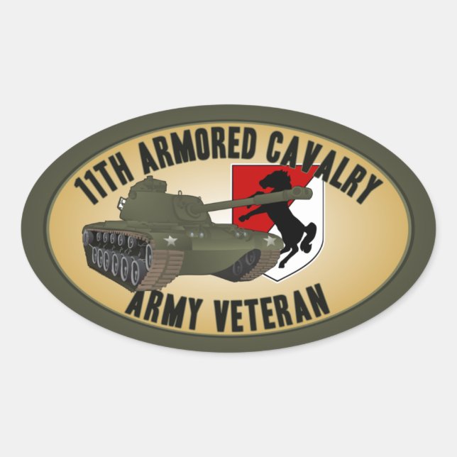 Sticker Ovale Vétéran de l'armée - M-48 (Devant)