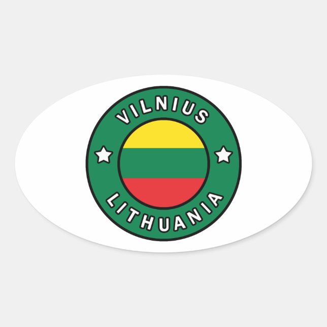 Sticker Ovale Vilnius Lituanie (Devant)