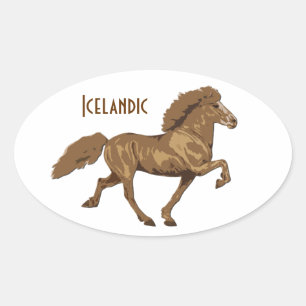 Sticker Ovale Vintage islandais des années 1930