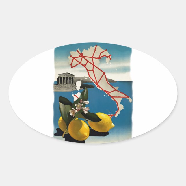 Sticker Ovale Vintage Italie (Devant)