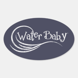 Sticker ovale Vintage pour bébé à eau