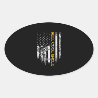 Sticker Ovale Vintage USA Amérique Drapeau bobine Cool oncle drô