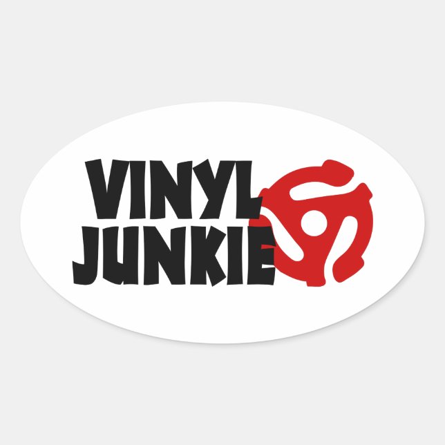 Sticker Ovale Vinyl Junkie (Devant)