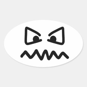 Sticker Ovale Visage de l'angoisse