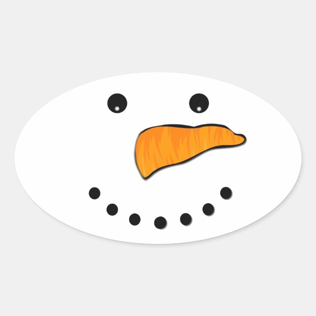 Sticker Ovale Visage de neige (Devant)