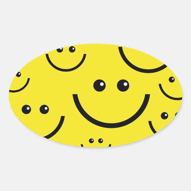 Sticker Ovale visage heureux (Devant)