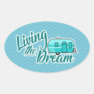 Sticker Ovale Vivre Le Camping De Rêve