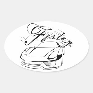 Sticker Ovale Voiture de course en tribaux