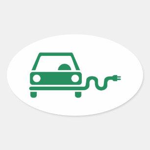 Sticker Ovale Voiture électrique