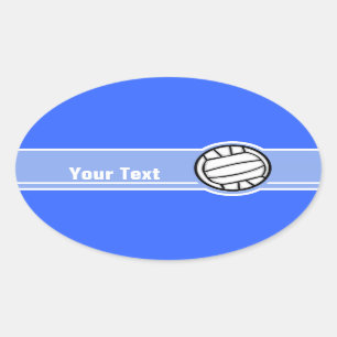Sticker Ovale Volleyball ; Bleu
