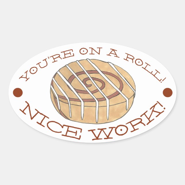 Sticker Ovale Vous êtes en marche ! Joli professeur Cinnamon Rol (Devant)