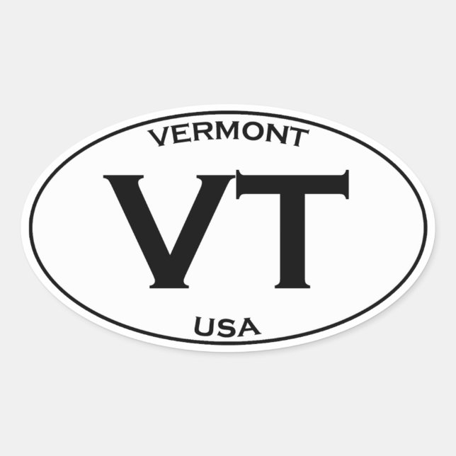 Sticker Ovale VT - Logo ovale Vermont USA (Devant)