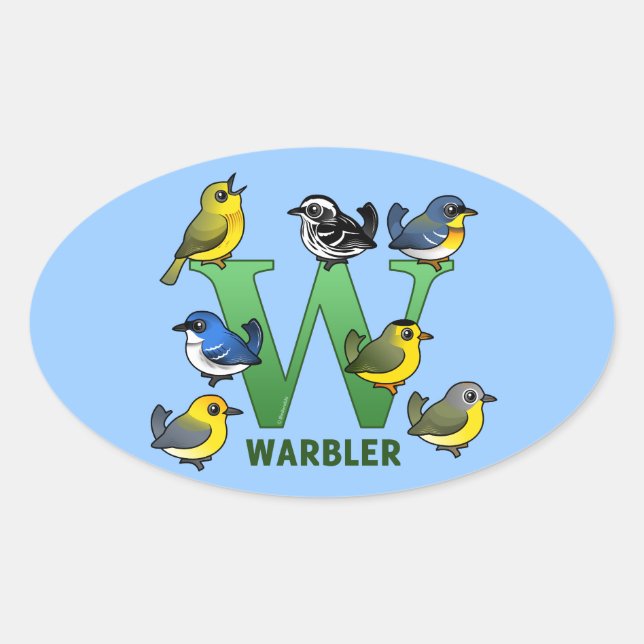 Sticker Ovale W est pour Paruline (Devant)