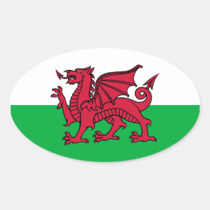 Sticker Ovale Wales Dragon