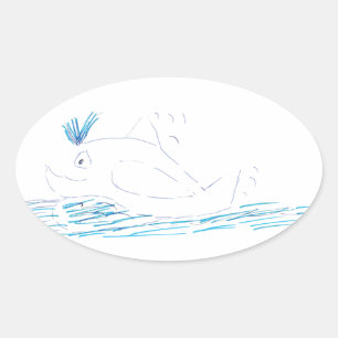 Sticker ovale Wally Whale
