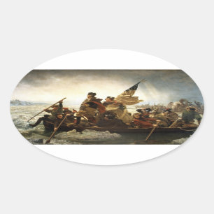 Sticker Ovale Washington croisant le Delaware - 1851