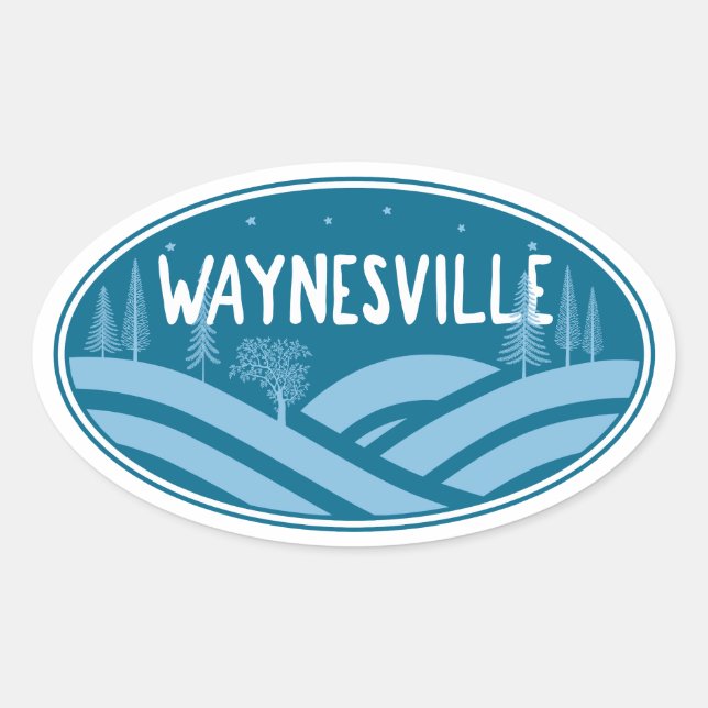 Sticker Ovale Waynesville North Carolina Outdoors (Devant)
