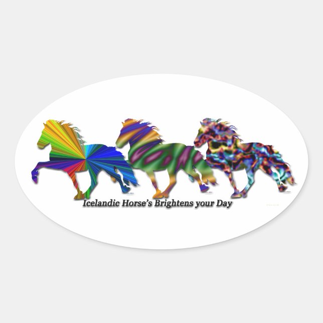 Sticker Ovale Wild Icelandic's (Devant)