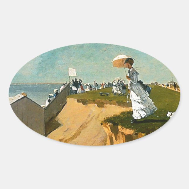 Sticker Ovale Winslow Homer - Long Branch, New Jersey (Devant)