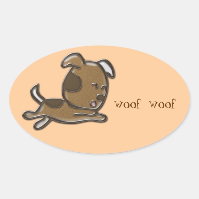 Sticker Ovale woof (Devant)