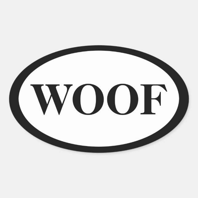 Sticker Ovale Woof (Devant)