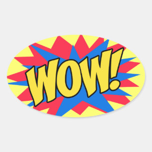 Sticker Ovale WOW excitant