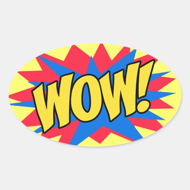 Sticker Ovale WOW excitant (Devant)